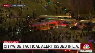 LAPD issues dispersal order after protesters block streets, buses