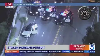 LAPD officers chase driver in stolen Porsche