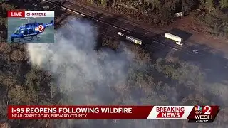 Large brush fire shuts down I-95 in Brevard for 2nd day in a row
