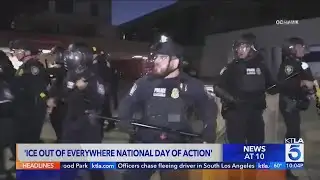 Large crowds gather for another day of anti-ICE protests in L.A.