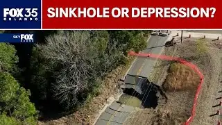 Large depression causes road collapse in Lake County