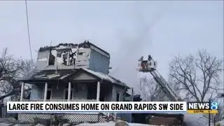 Large fire consumes home on Grand Rapids’ southwest side
