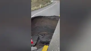 Large sinkhole shuts down highway in California