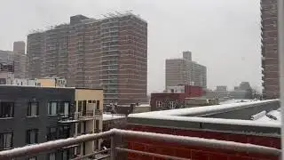 Large Snowflakes Swirl Over Brooklyn