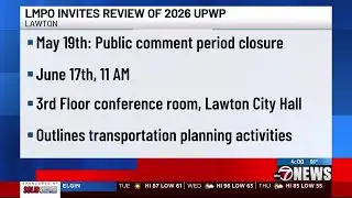 Lawton Metropolitan Planning Organization invites public to give input on FY 2026 program