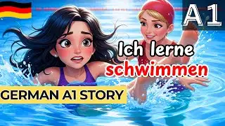LEARN GERMAN: EASY A1 German Swimming Story (English translation)