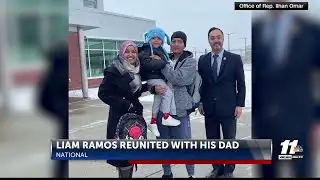 Liam Ramos and his father return to Minnesota after being released from immigration custody