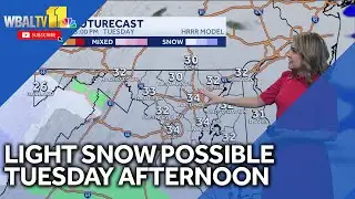 Light snow possible in area Tuesday afternoon