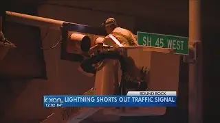 Lightning shorts out traffic signal