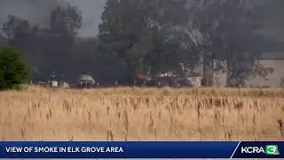LIVE |  A tower camera shows a fire burning in the Elk Grove area