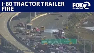 LIVE: Big rig fire snarls traffic at MacArthur Maze