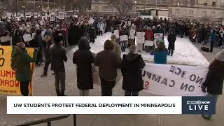 Live look: UW-Madison students protest against ICE