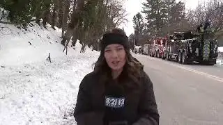 Live on scene of overturned dump truck