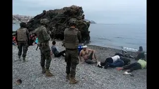 LIVE Troops deployed on Spain Morocco Border a Thousands of Refugees break in