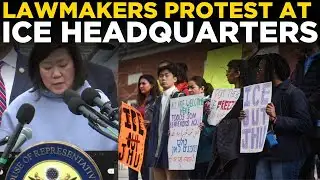 LIVE: US Congress Members Surround ICE HQ in Massive Protest