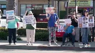 Local demonstrators gather to protest against ICE in Grover Beach