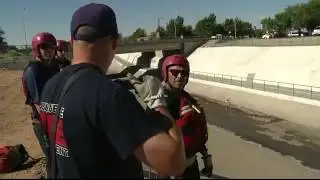Local firefighters train for arroyo rescues