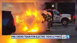 Local firefighters train for dangers posed by electric vehicles