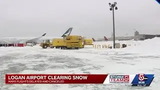 Logan Airport digging out from snow as operations slowly resume after winter storm
