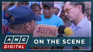 LOOK: DOTr chief Dizon holds dialogue with protesting transport group Piston | ANC