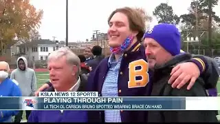 Louisiana Tech offensive lineman Byrd High School alum Carson Bruno plays through pain