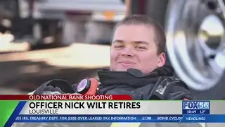 Louisville Officer Nick Wilt honored as a hero at retirement ceremony