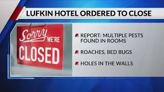 Lufkin closes hotel for bed bug, roach, gnat, rodent infestations