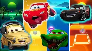 Luigi vs Mcqueen vs Lightning green eater mcqueen vs Evil ligtning car