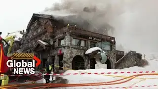 Luxury ski resort hotel in French Alps engulfed by fire