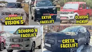 Mahindra Scorpio N, Vision S, Scorpio PickUp Spied, Creta Exter Fecelift and more...