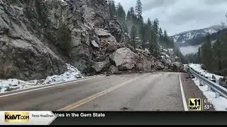 Major rockslide closes State Highway 21 near Stanley