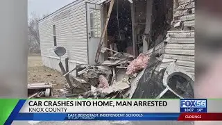Man arrested after allegedly crashing car into Knox County home