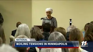 Man arrested after spraying Rep. Ilhan Omar during town hall in Minneapolis