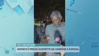 Man arrested on suspicion of assaulting his wife.