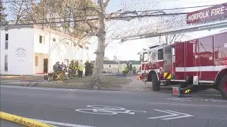Man hurt after reportedly jumping out of burning building in Norfolk