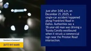 Man Injured in Single-Car Accident on Frankford Road in Dallas, TX