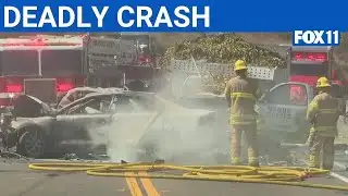 Man pulls child from burning car: Witnesses  | FOX 11 LA