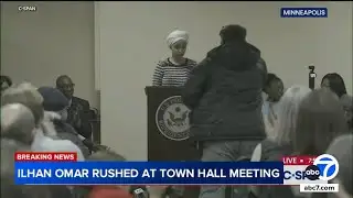 Man sprays unknown substance on Rep. Ilhan Omar at town hall
