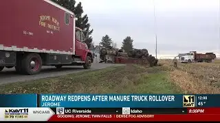 Manure truck rolls over in Jerome County