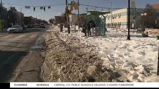 Many bus stops still frozen solid and unaccessible
