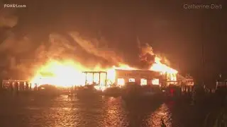 Massive 4-alarm fire in Mystic contained