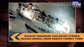 Massive Avalanche Hits Sonamarg | CCTV Shows Snow Burying Houses in Kashmir