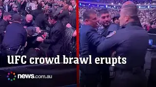 Massive crowd brawl erupts at UFC 322