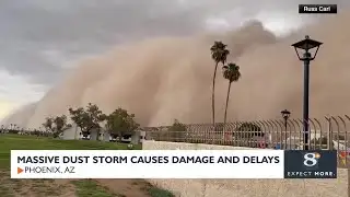 Massive dust storm causes damage and delays