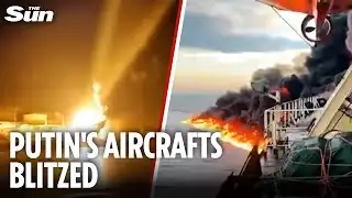 Massive explosion as Ukraine missile WIPES OUT Russian airfield