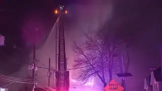 Massive fire burns at flooring materials warehouse in Union County, NJ