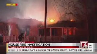Massive fire erupts overnight inside Zebulon home