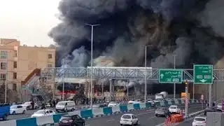 Massive fire rips through Tehran market