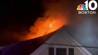 Massive flames rip through Sudbury home