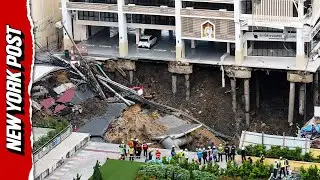 MASSIVE Sinkhole Forms From Collapsed Road in Bangkok